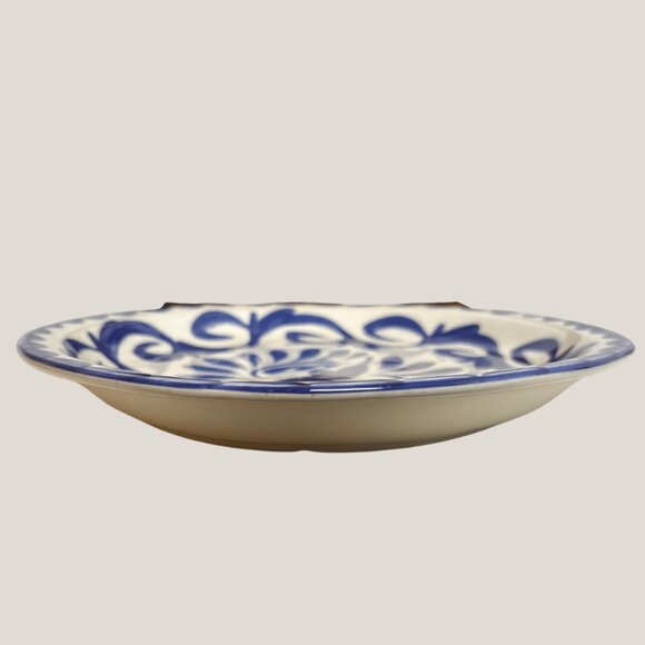 Anfora Mexico Hand-Painted Blue & White Pottery Platter 13" - Picture 5 of 9